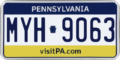 PA license plate MYH9063