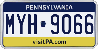 PA license plate MYH9066