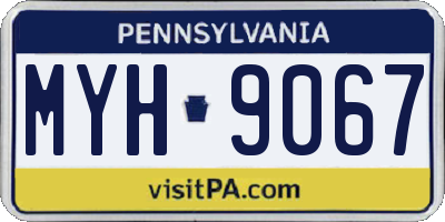 PA license plate MYH9067