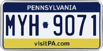 PA license plate MYH9071