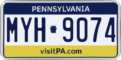 PA license plate MYH9074