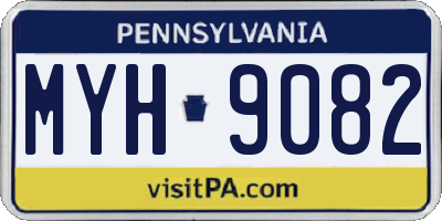 PA license plate MYH9082