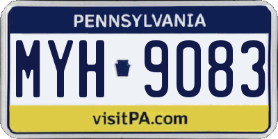 PA license plate MYH9083