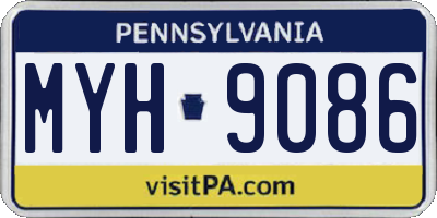 PA license plate MYH9086