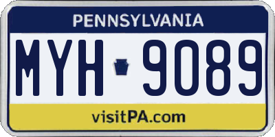 PA license plate MYH9089