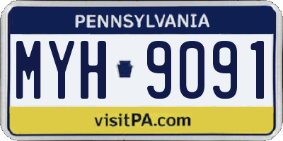 PA license plate MYH9091