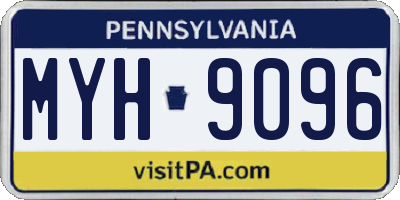 PA license plate MYH9096