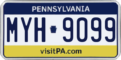 PA license plate MYH9099