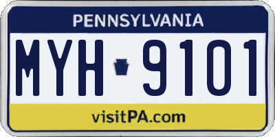 PA license plate MYH9101