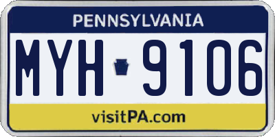 PA license plate MYH9106