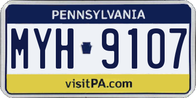 PA license plate MYH9107