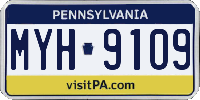 PA license plate MYH9109