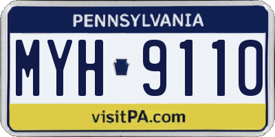 PA license plate MYH9110