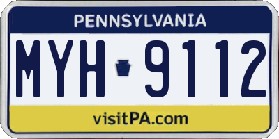 PA license plate MYH9112