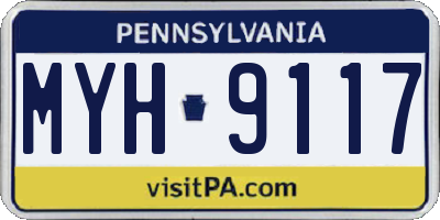 PA license plate MYH9117