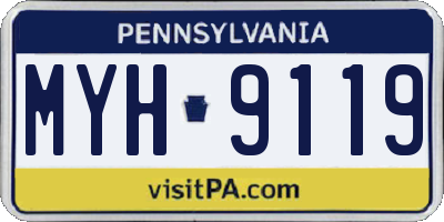 PA license plate MYH9119
