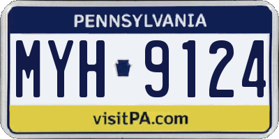 PA license plate MYH9124