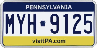 PA license plate MYH9125
