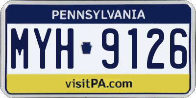 PA license plate MYH9126