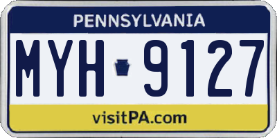 PA license plate MYH9127