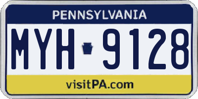 PA license plate MYH9128