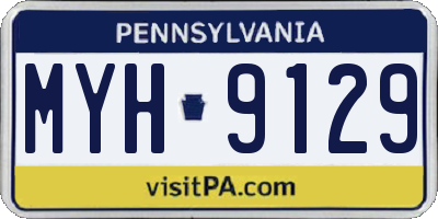 PA license plate MYH9129