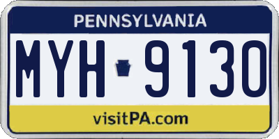 PA license plate MYH9130