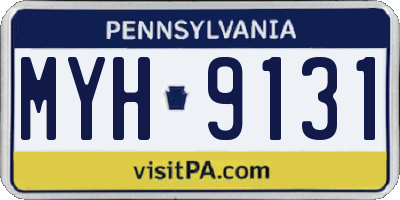PA license plate MYH9131