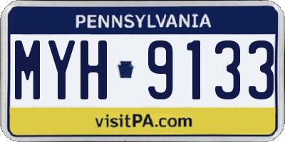 PA license plate MYH9133