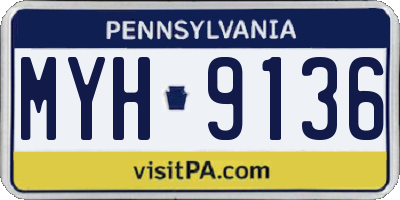 PA license plate MYH9136