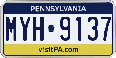 PA license plate MYH9137