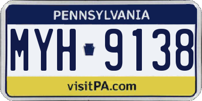 PA license plate MYH9138