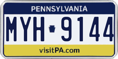 PA license plate MYH9144