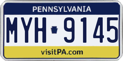 PA license plate MYH9145