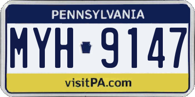 PA license plate MYH9147