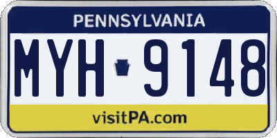 PA license plate MYH9148