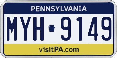 PA license plate MYH9149