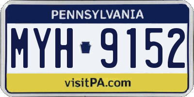 PA license plate MYH9152