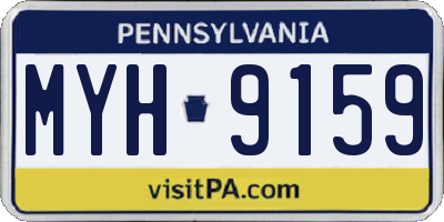 PA license plate MYH9159