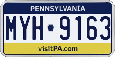 PA license plate MYH9163