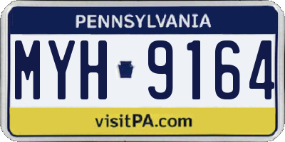 PA license plate MYH9164
