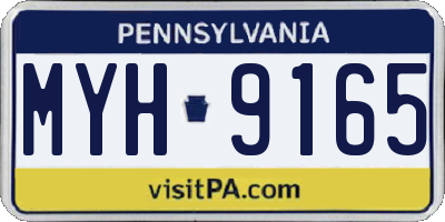 PA license plate MYH9165