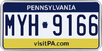 PA license plate MYH9166