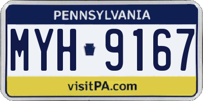 PA license plate MYH9167