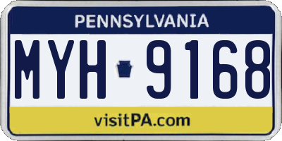 PA license plate MYH9168