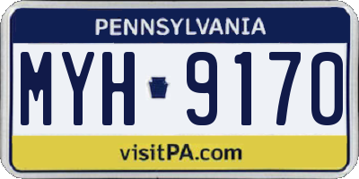 PA license plate MYH9170