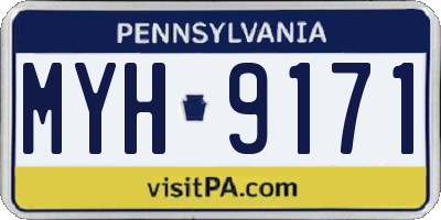 PA license plate MYH9171
