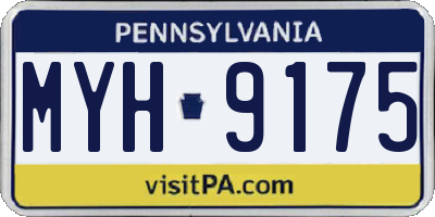 PA license plate MYH9175