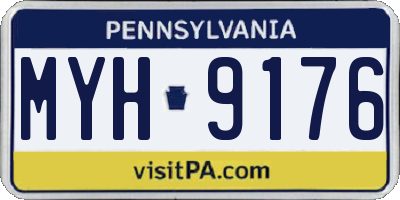 PA license plate MYH9176