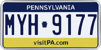 PA license plate MYH9177